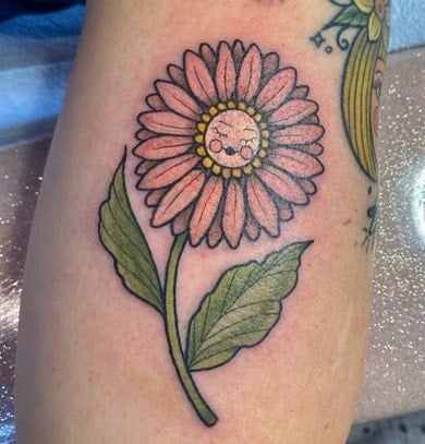 colorful daisy tattoo design