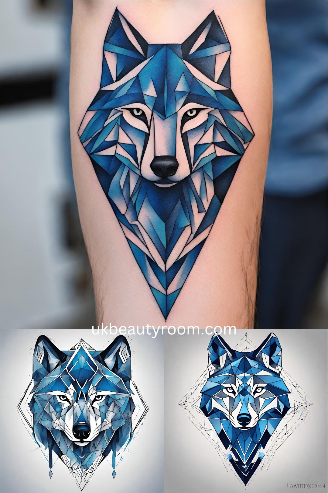 geometric tattoo designs with a wolf