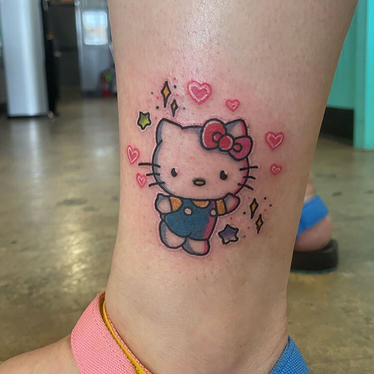 Hello Kitty Ankle Tattoo