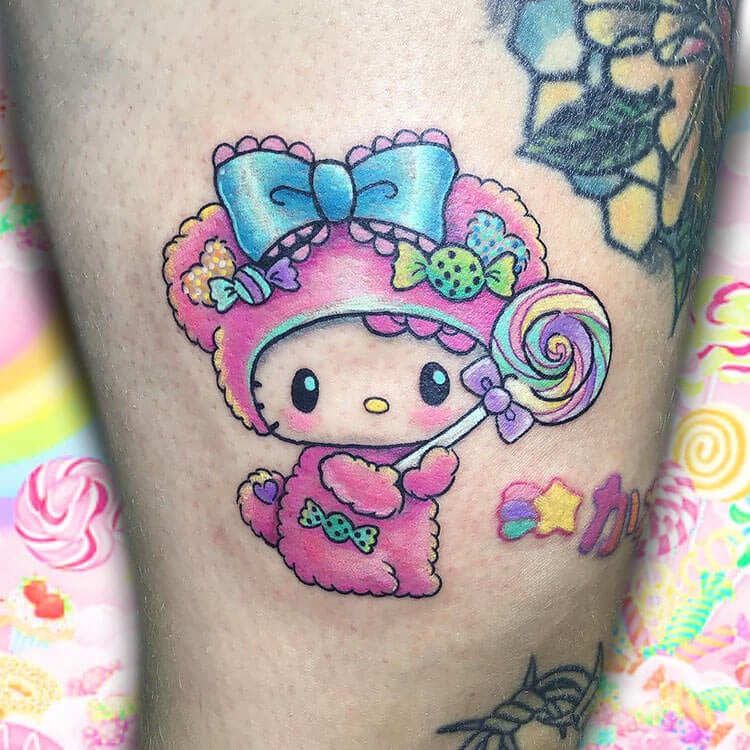 Hello Kitty Candy Tattoo