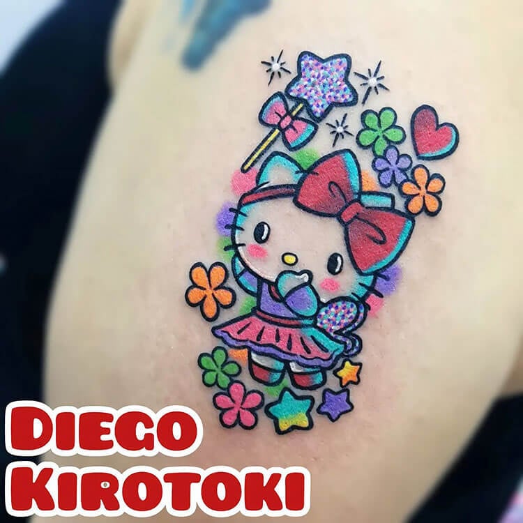 Vibrant Hello Kitty Tattoo