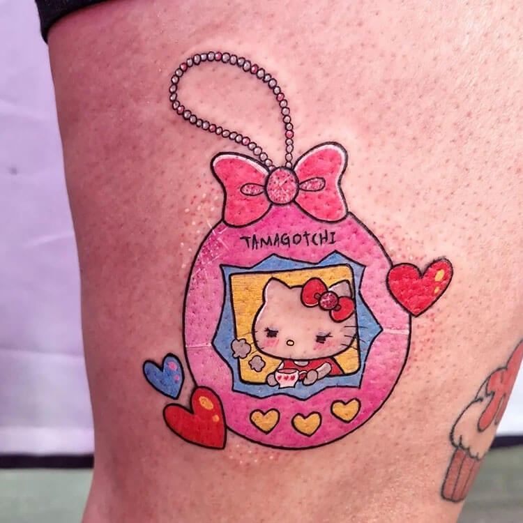 Hello Kitty Tamagotchi Tattoo