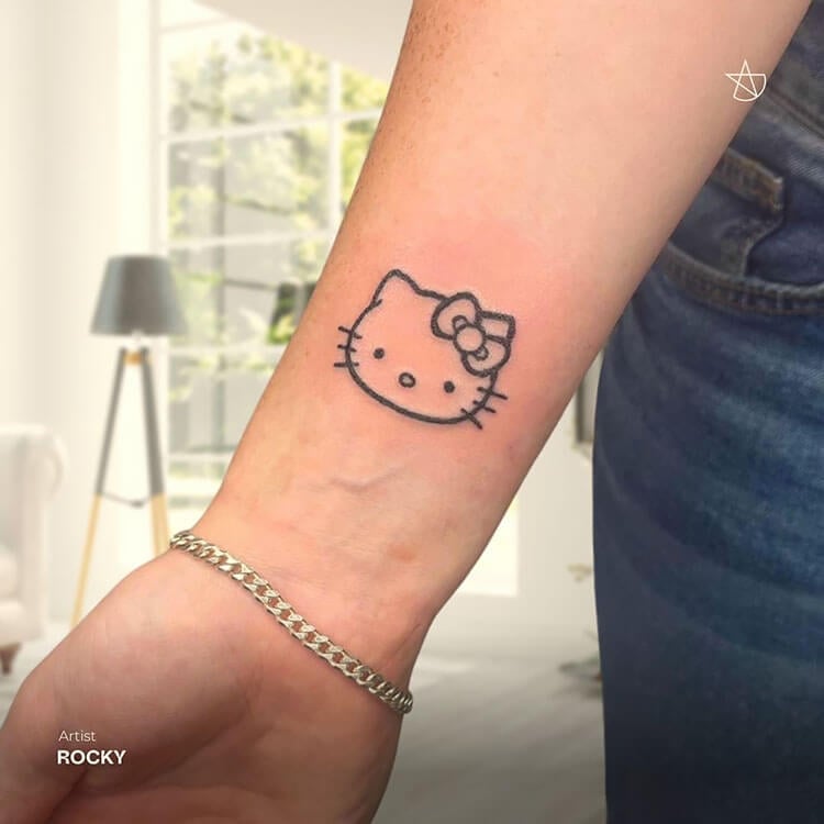 Hello Kitty Wrist Tattoo