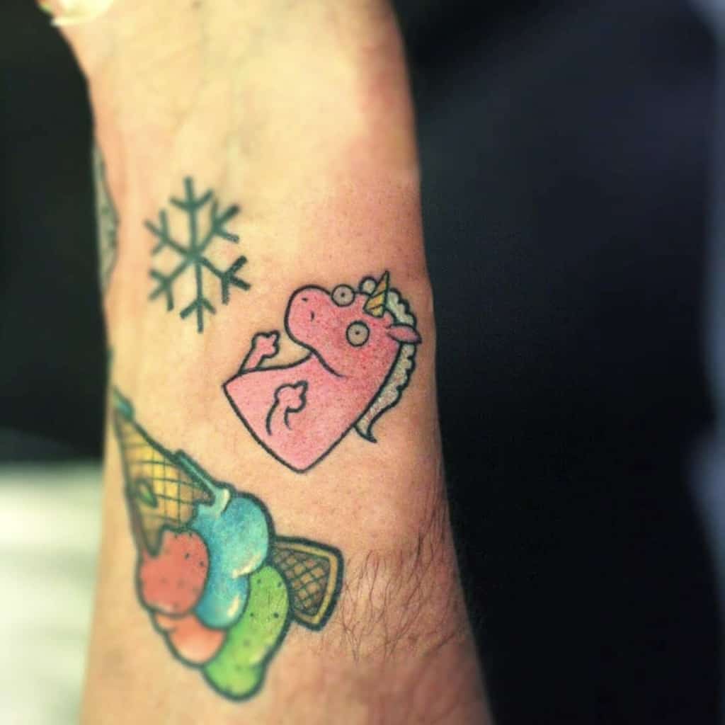 Malcazone Small Cute Funny Colored Cartoon Tattoo