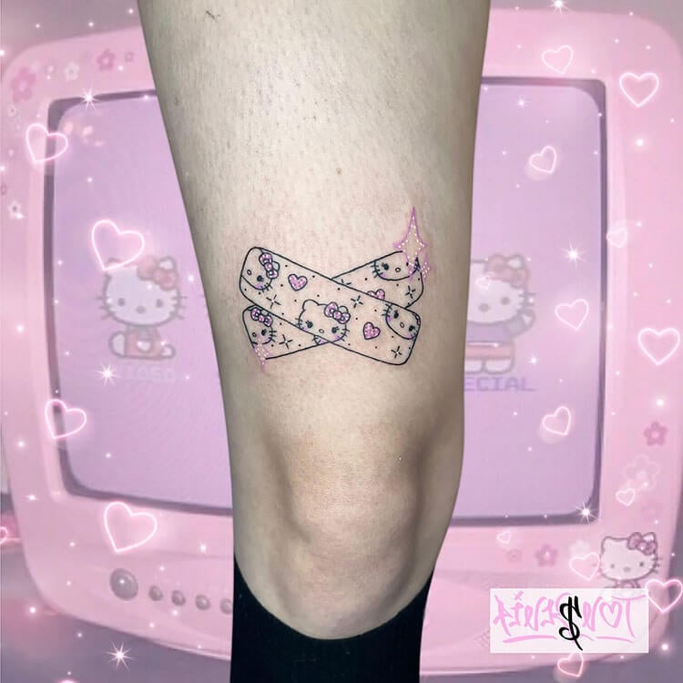 Hello Kitty and Hearts on a Bandage