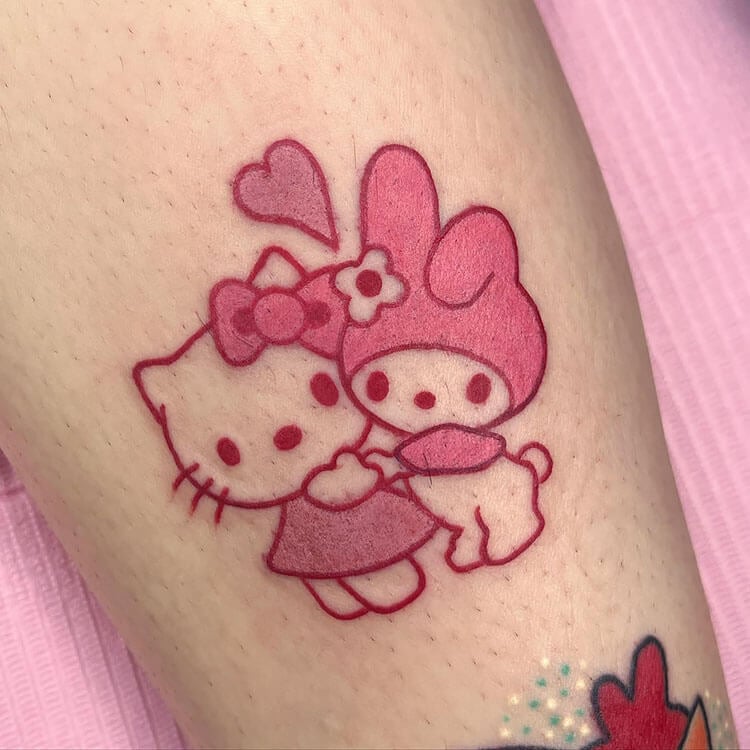 Hello Kitty and Melody Tattoo