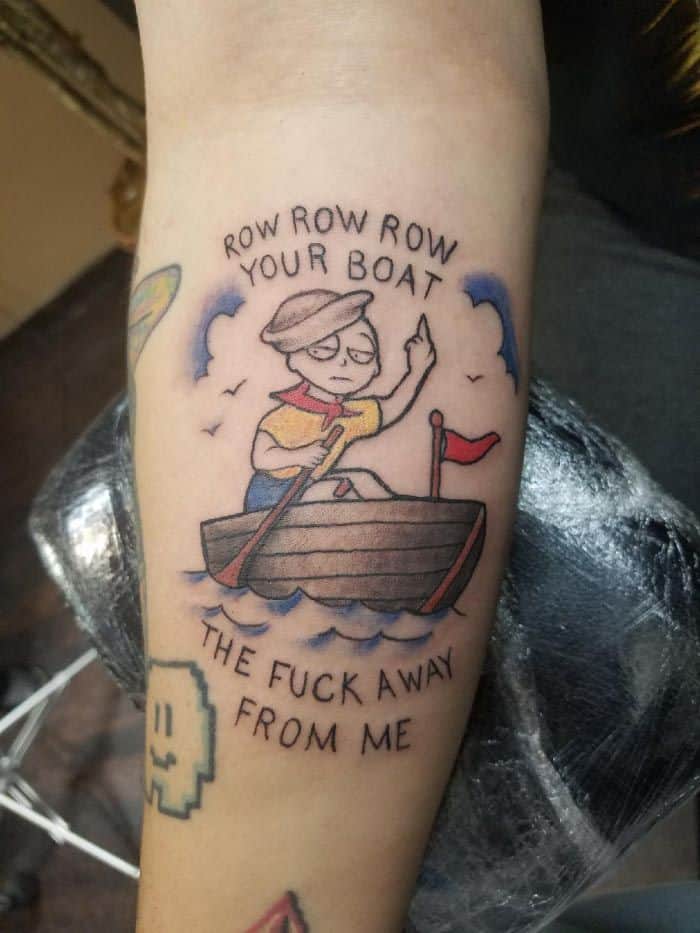 Row Your Boat Funny Fail Tattoo