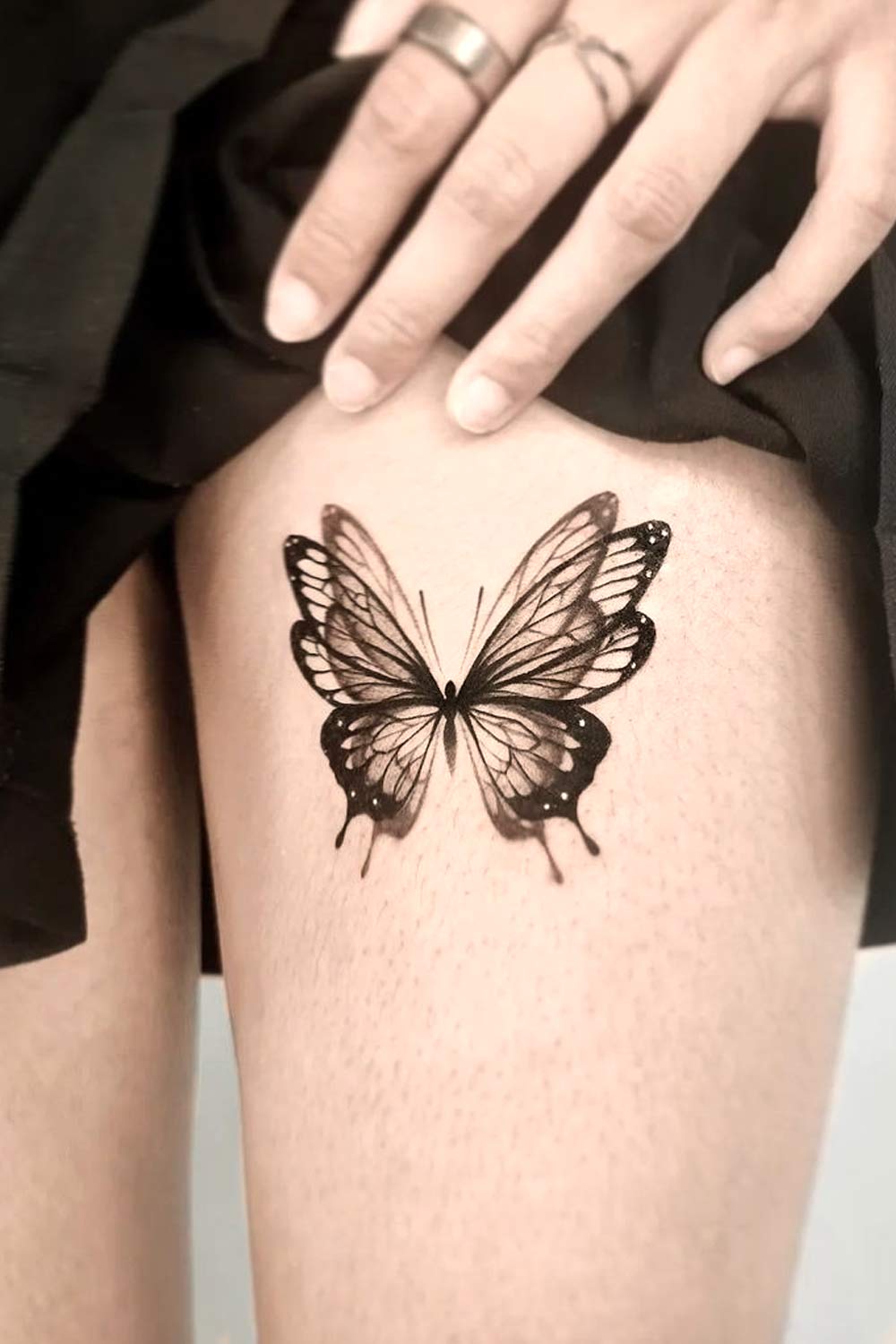 Black and White Butterfly Tattoo