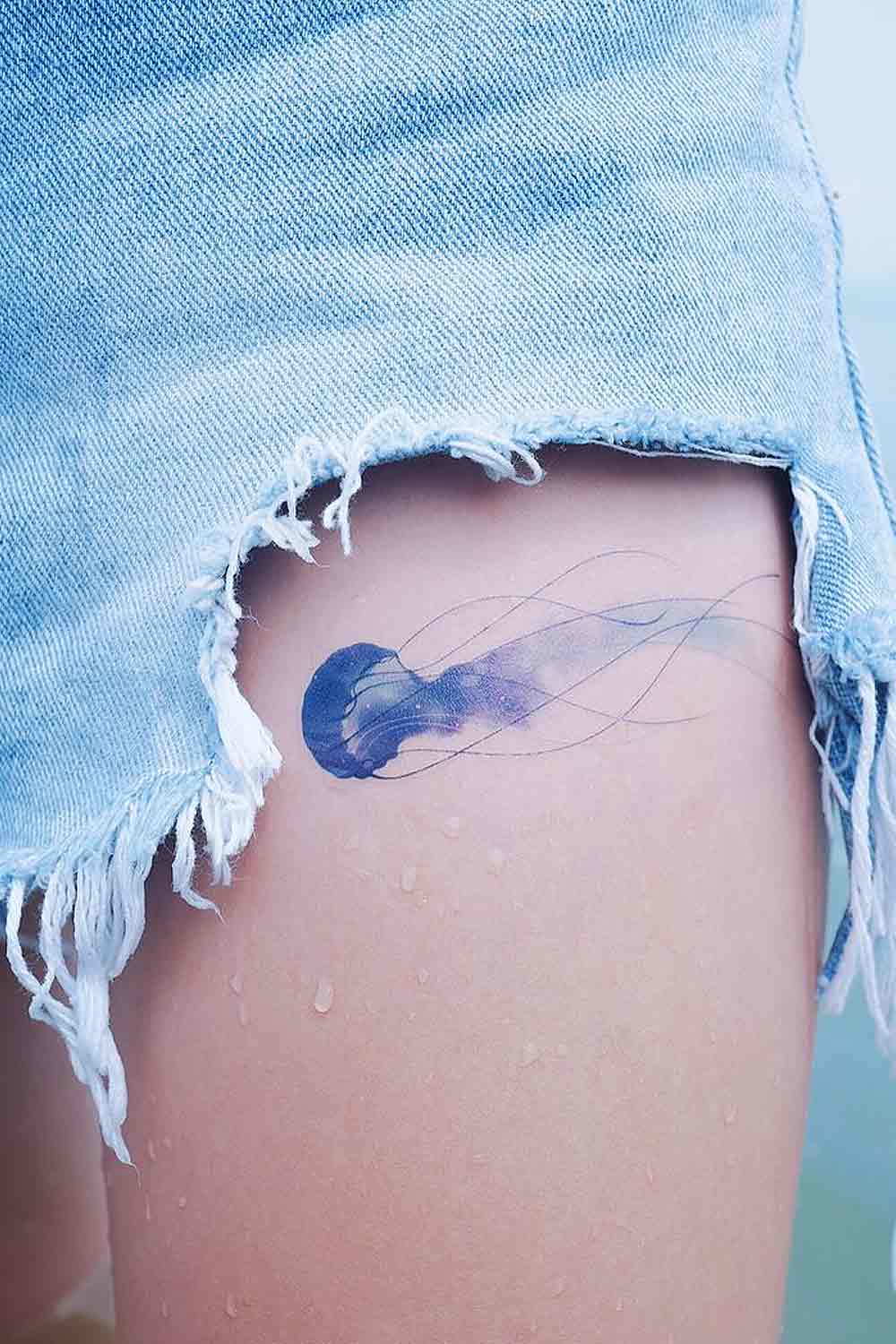 Watercolor Jellyfish Tattoo