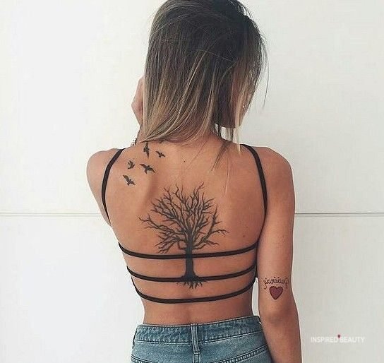 female spine tattoos