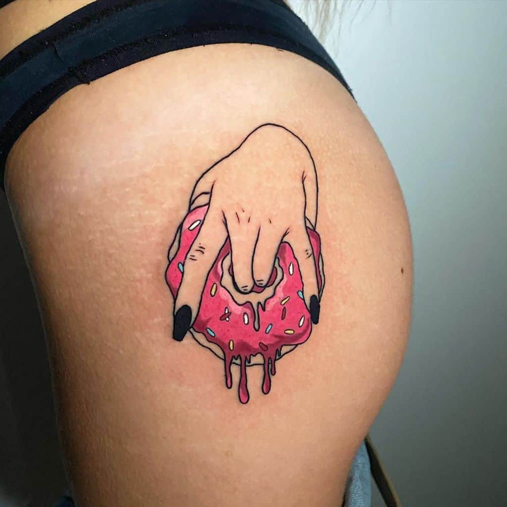 Sweet Donut Funny Art Tattoo