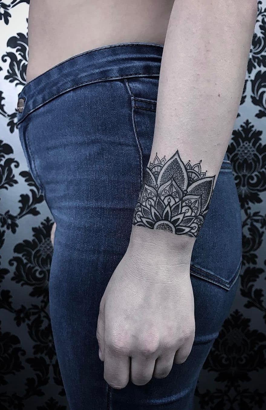 Mandala Tattoo Wrist Placement Flower Print