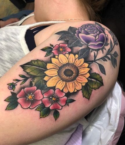 Explore 17 Enchanting Sunflower &#038; Rose Tattoo Ideas 2024 – Body Art Inspirations