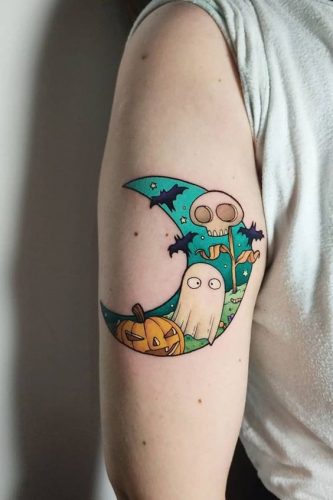 Unveiling 25 Cute Halloween Tattoo Designs: Ghosts, Ghouls, and Whimsical Wonders – Get Inked!