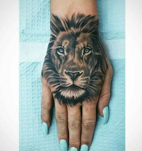 Lion Tattoo Designs On Hand