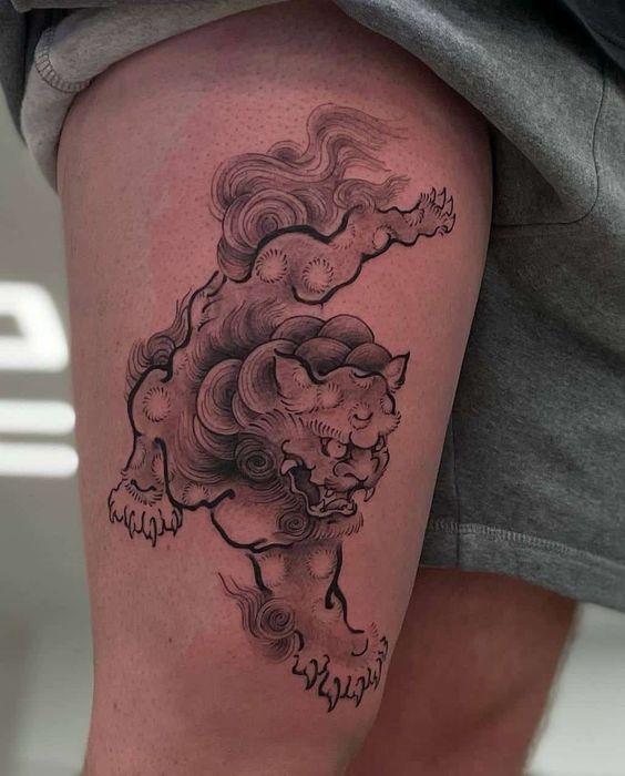 Chinese Lion Tattoo Design