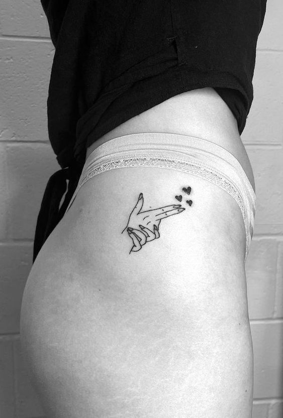 Finger-Gun Sexy Hip Tattoos