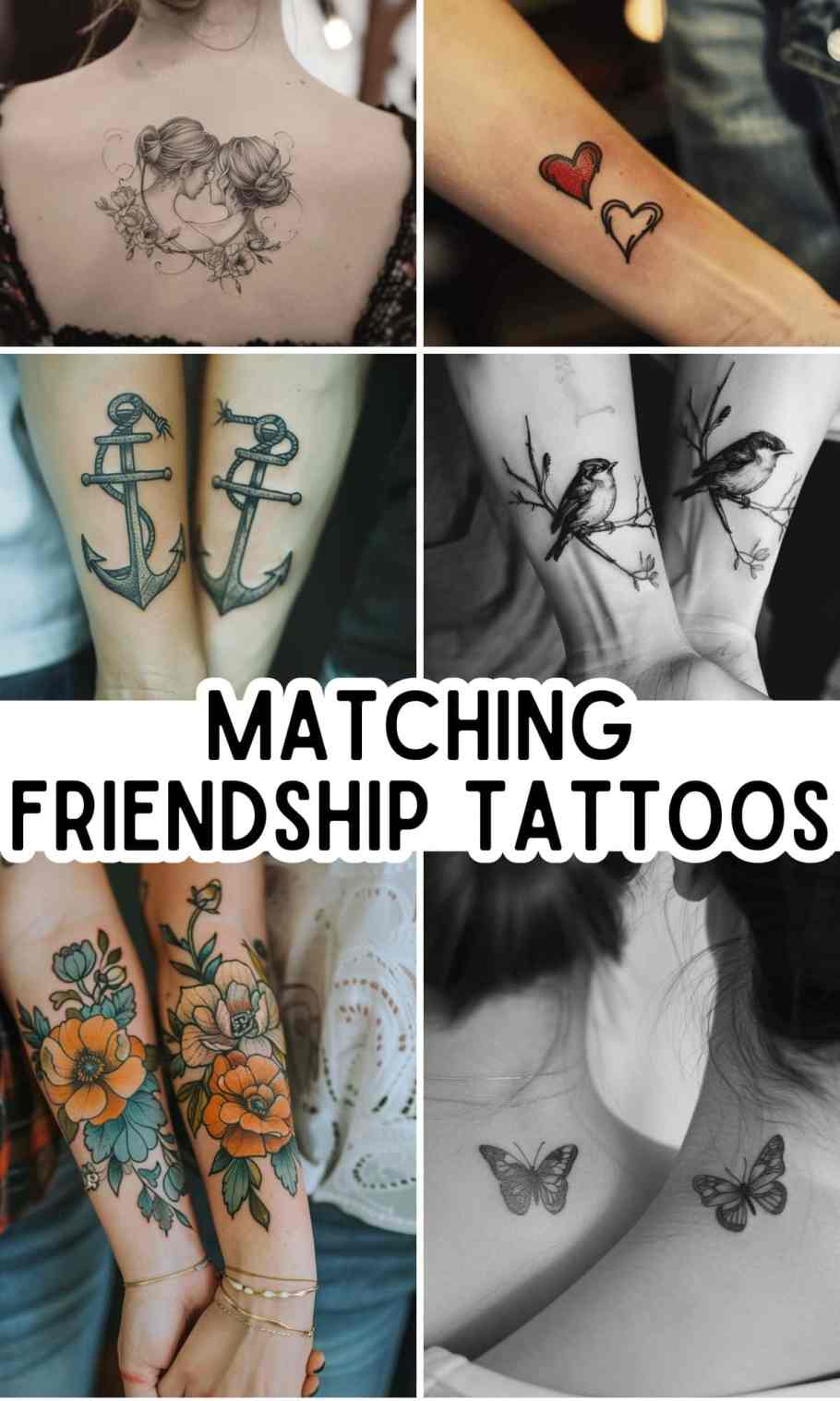 matching symbols of friendship tattoos for best friends