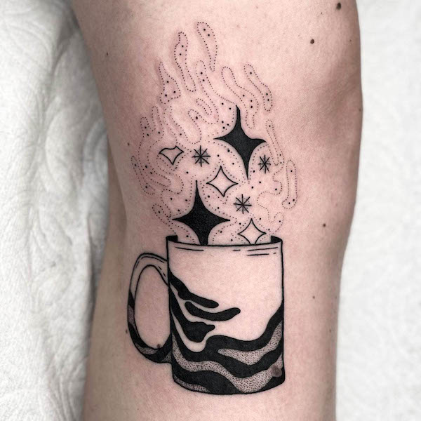 Magical brew coffee mug tattoo by @burdxturd