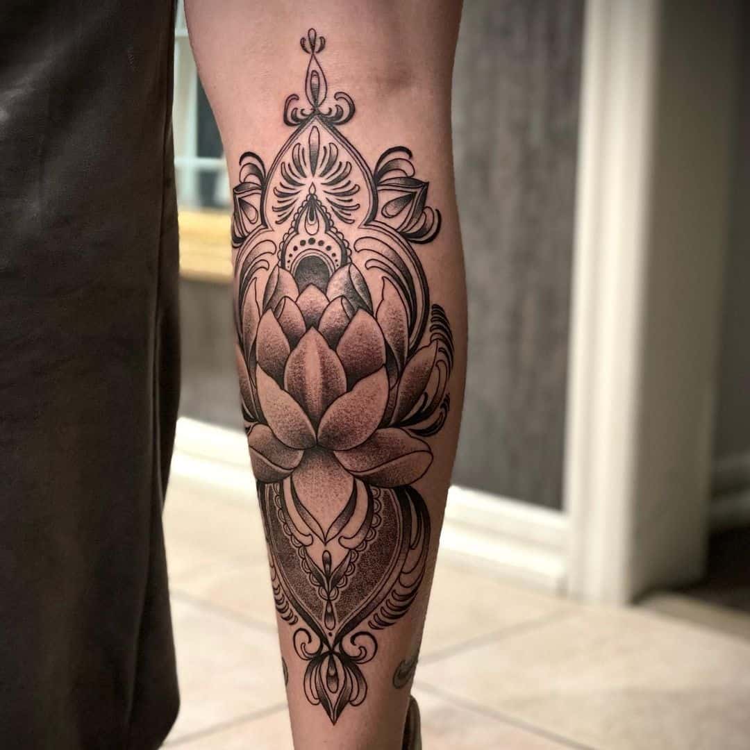 Mandala Tattoo Hand Design Black Ink