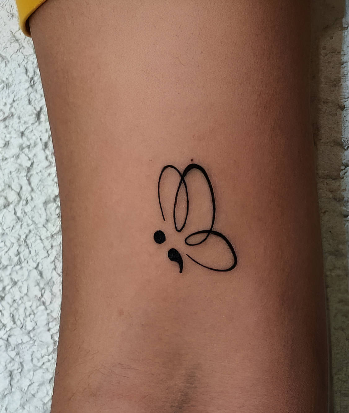 Minimalistic Semicolon Butterfly Design