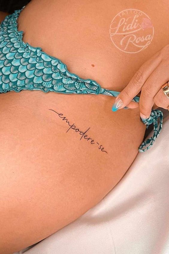 Single-Line Hip Tattoo