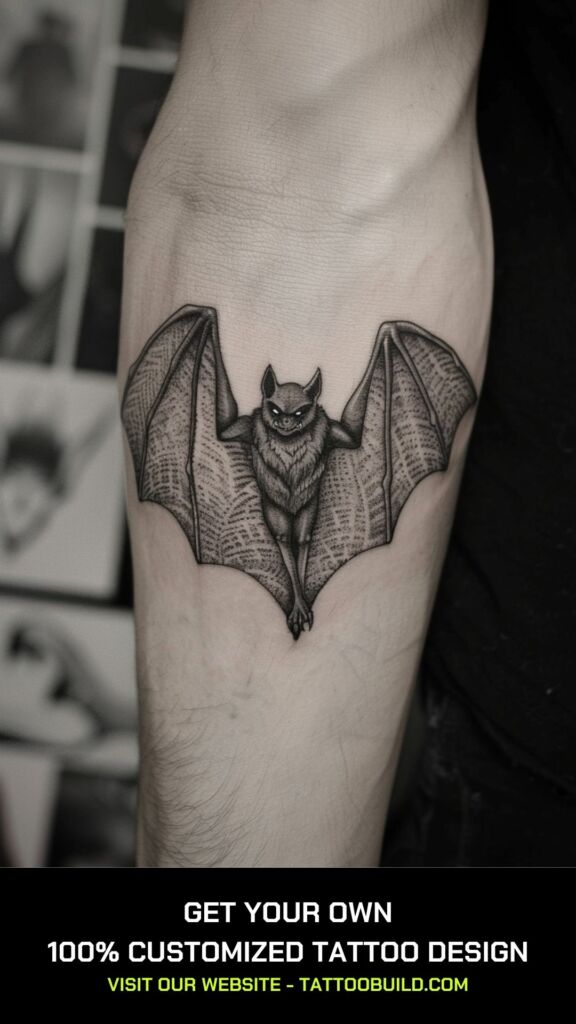 bat wings tattoo