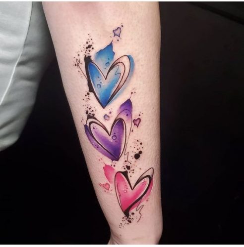 18 Three Hearts Tattoo Ideas for 2024