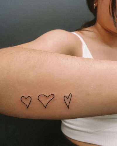 18 Three Hearts Tattoo Ideas for 2024