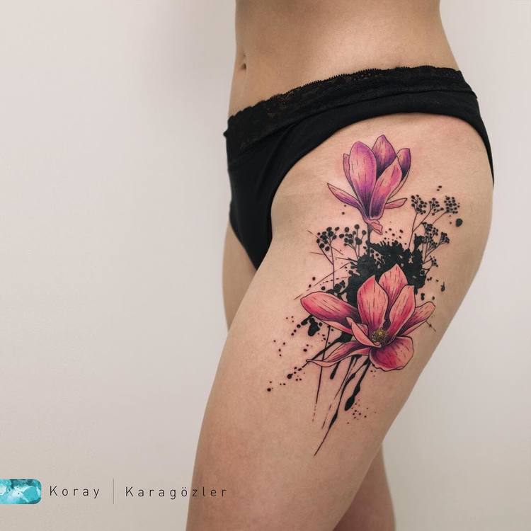 Magnolia Tattoo by koray_karagozler