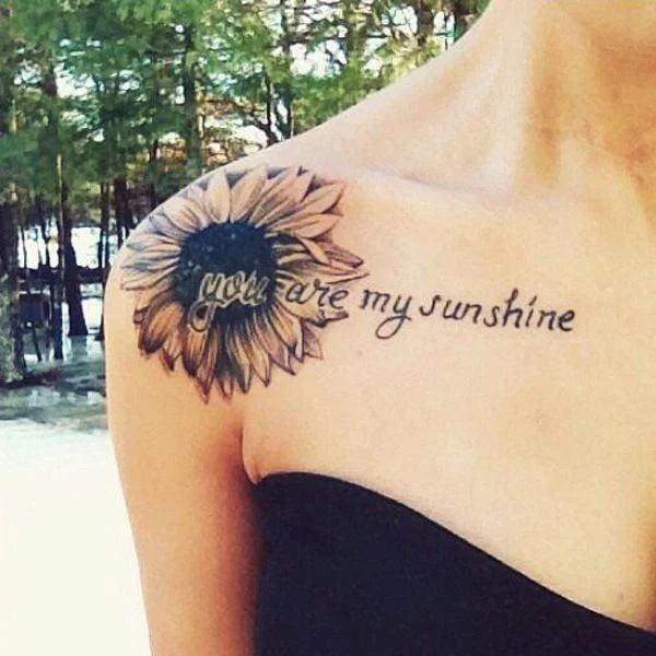 You are my sunshine clavicle tattoo