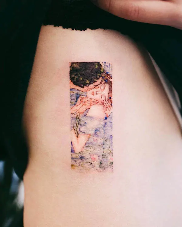 Claude Monet and Gustave Klimt tattoo by @soltattoo