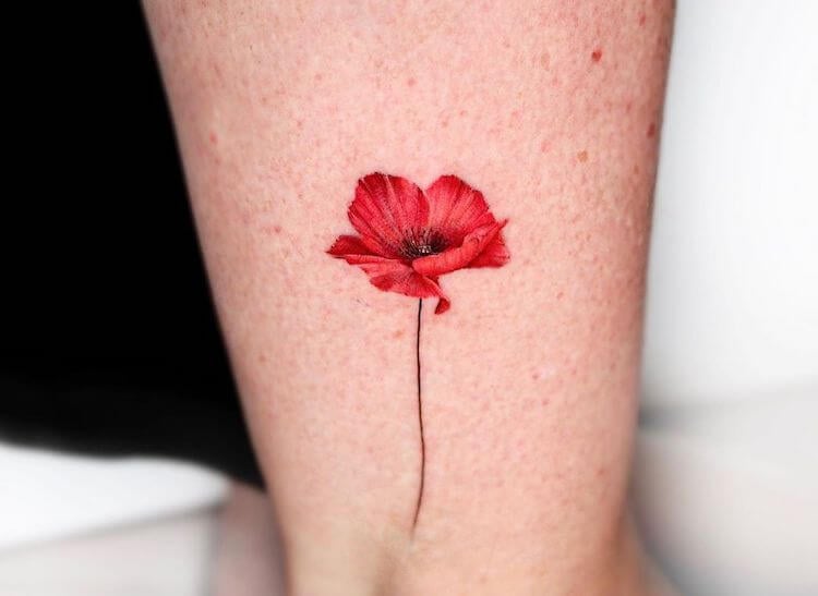 simple poppy tattoo