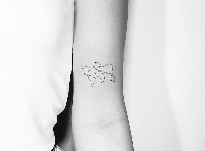 World Map Tattoo