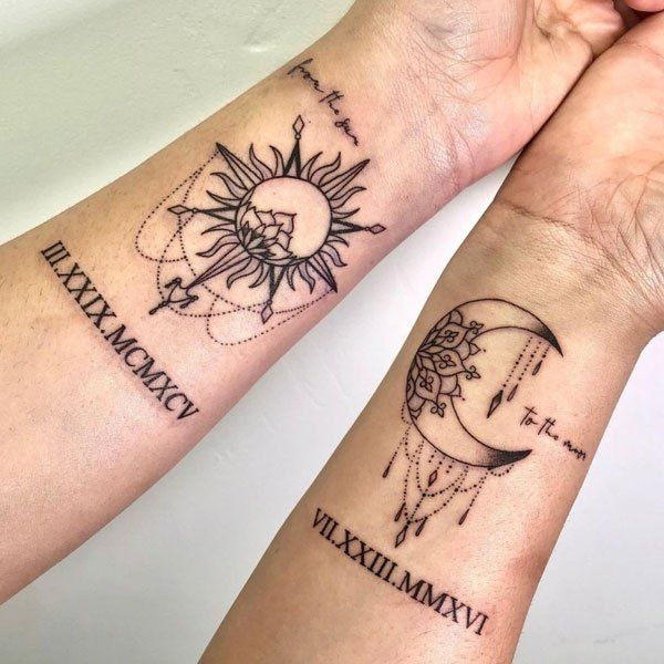 Sun and Moon Tattoos