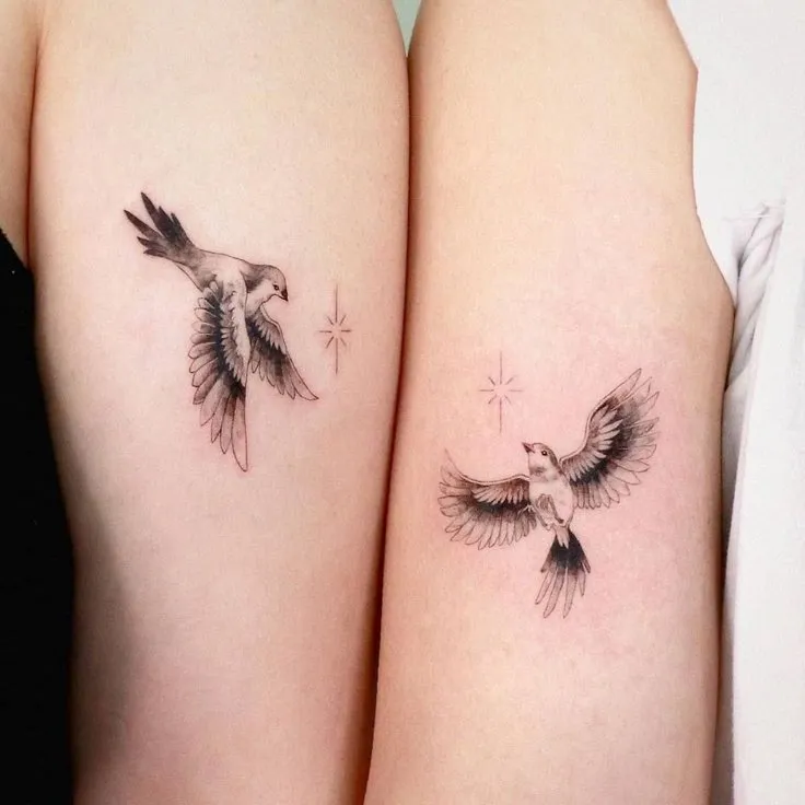 Bird in flight tattoo