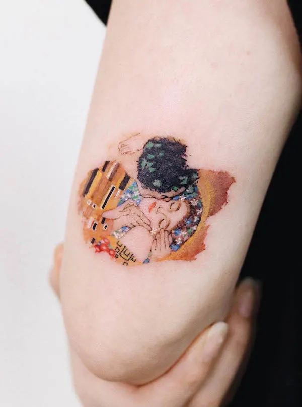 Small Gustave Klimt tattoo by @abii_tattoo