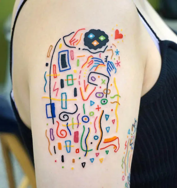 Abstract Gustave Klimt tattoo by @chanyecolors